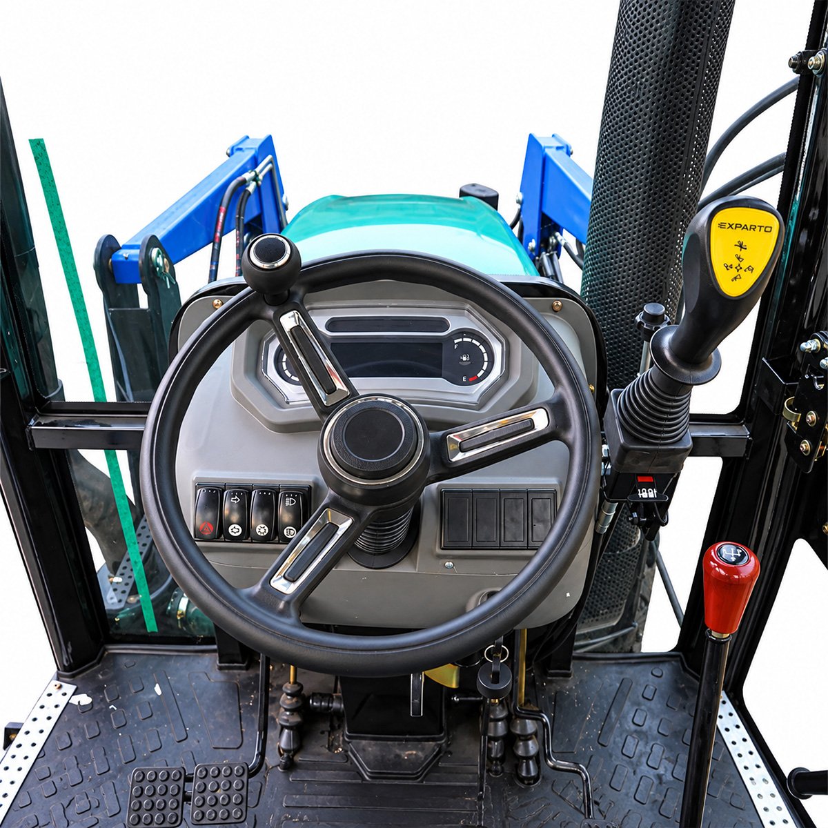 Tractor 60CP 4x4 cu cabina, motor diesel YTO, incarcator frontal hidraulic, cupa 1400mm, camere video KONIG 604 – imagine 9