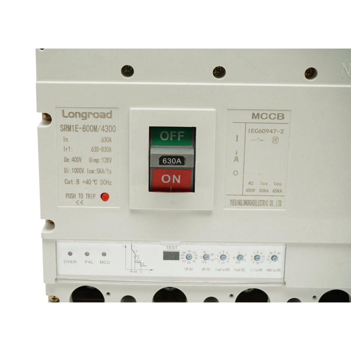 Intrerupator automat de putere MCCB 4P 400V AC, 630A, 65kA, reglabil 630-830A SRM1E-800M/4300 Longroad – imagine 7