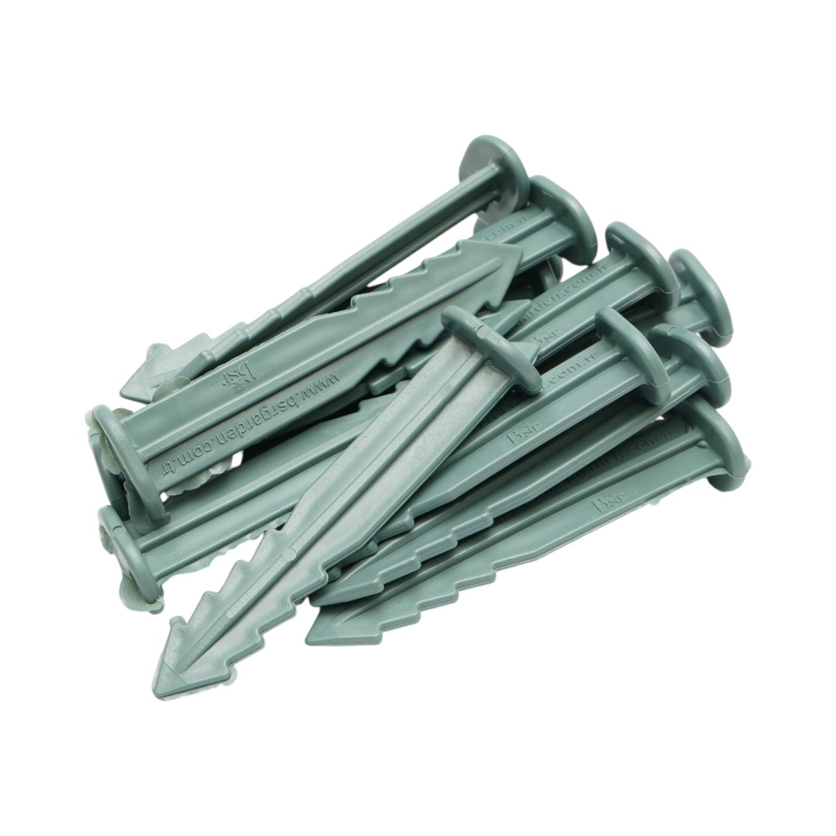 Set 50 cuie tarusi plastic verzi 15cm tip harpon pentru fixare folie protectie Breckner Germany – imagine 6