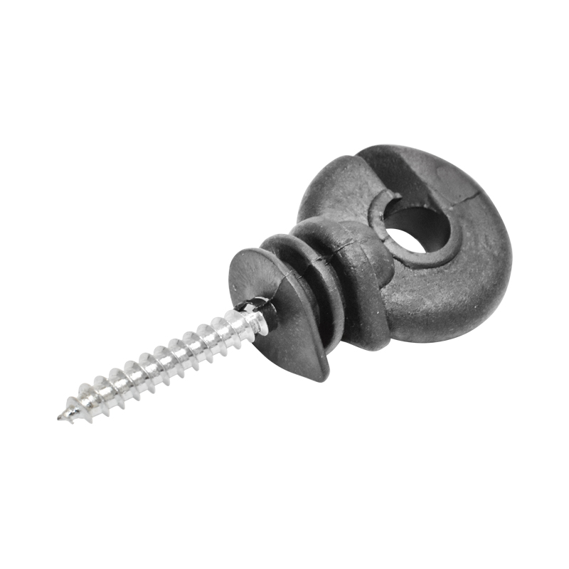 Izolator inelar premium material ABS calitate superioara negru lucios gard electric 88x38mm Breckner Germany – imagine 3