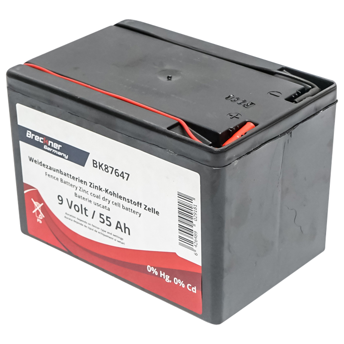 Baterie uscata (nereincarcabila) 9V 55Ah pentru gard electric Breckner Germany – imagine 2