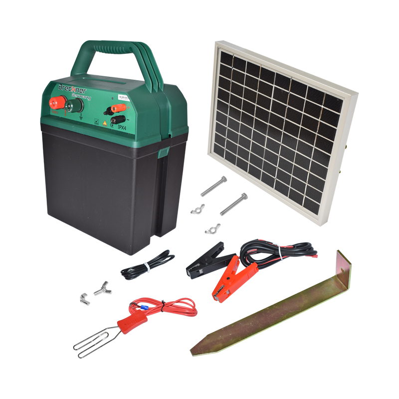 Aparat generator de impulsuri 9-12V 0.38 Joule cu panou solar 10W pentru gard electric Breckner Germany