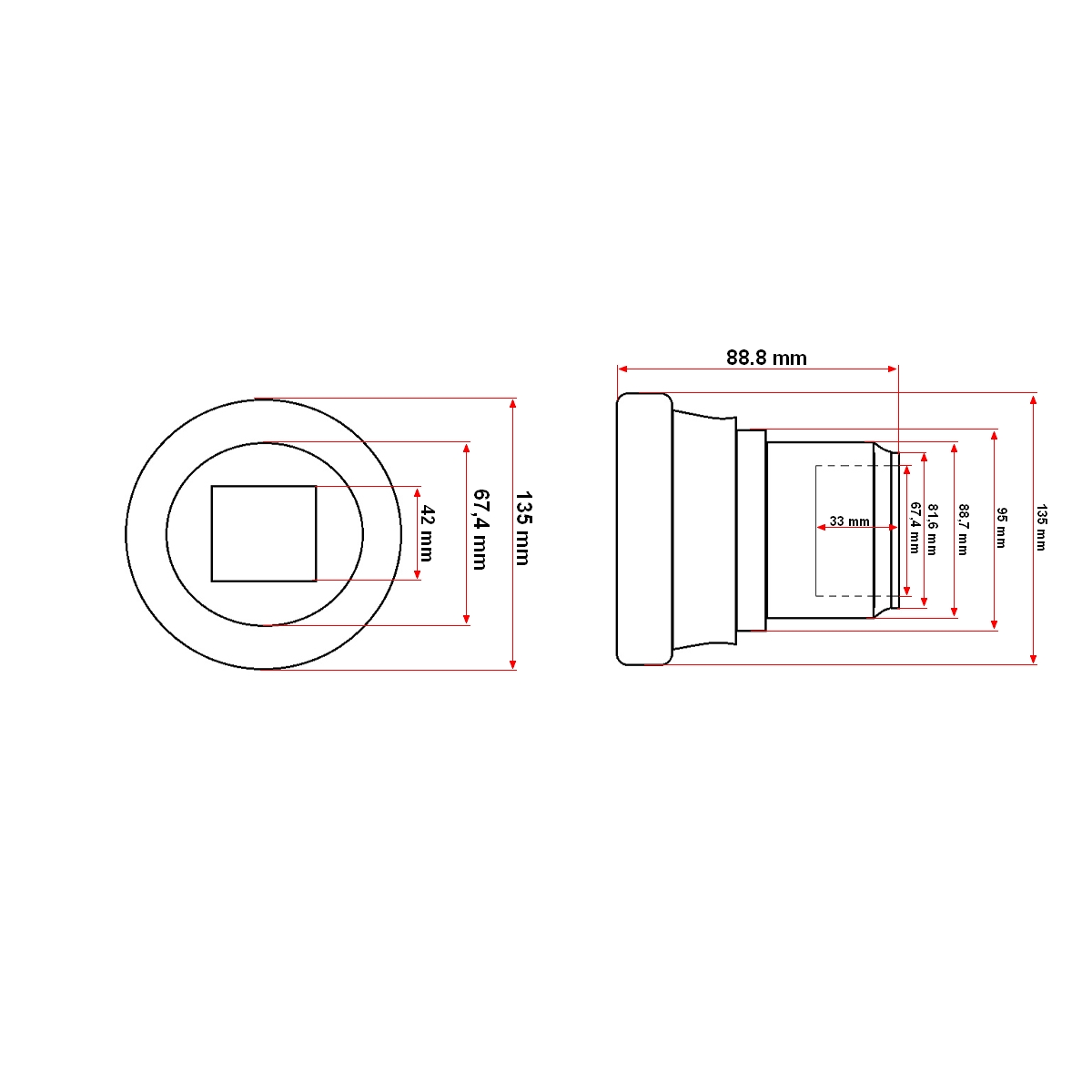 Semimosor lagar disc cu patrat de 41mm model nou mare pentru Vogel Noot – imagine 7