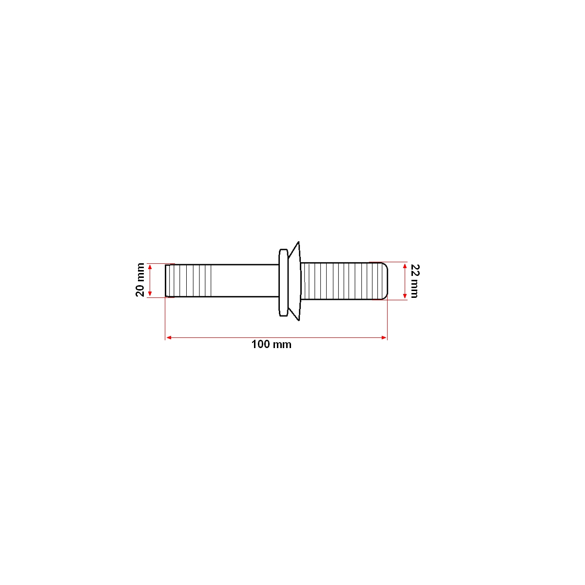 Prezon remorca 7 Tone fi 20 echipat, Lungime 100mm – imagine 4
