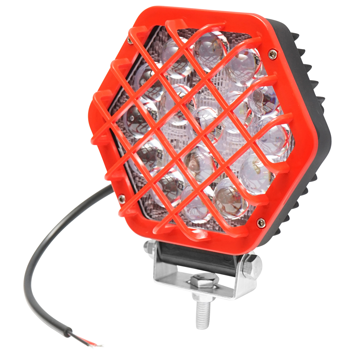 Lampa hexagonala grilaj plastic rosu 16 LED-uri DC 10-60V 48W unghi 30 – imagine 2