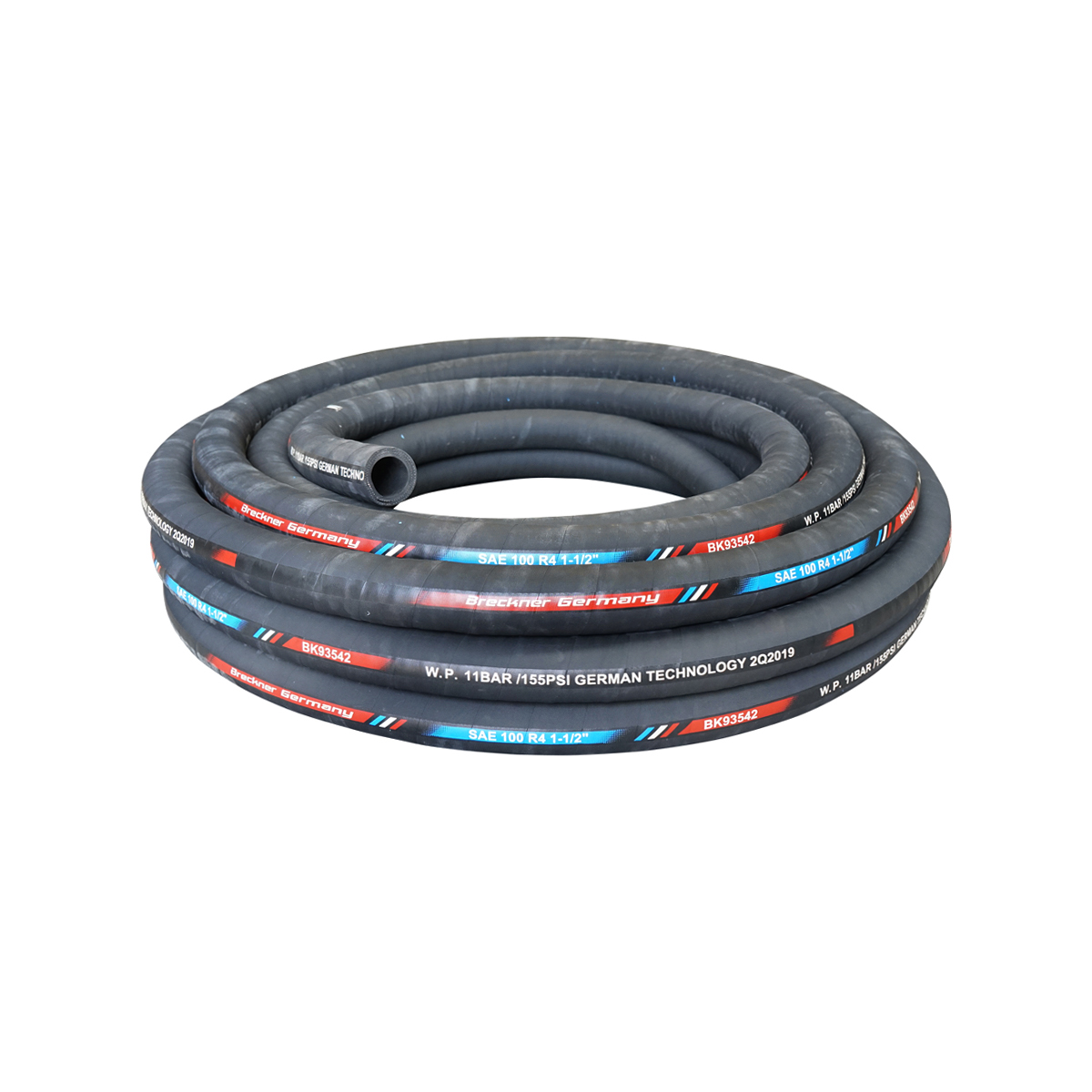 Rola furtun presiune hidraulic 25m cu dubla insertie textila DN38 (int. FI38/ext. FI55) SAE 100 R4 1-1/2