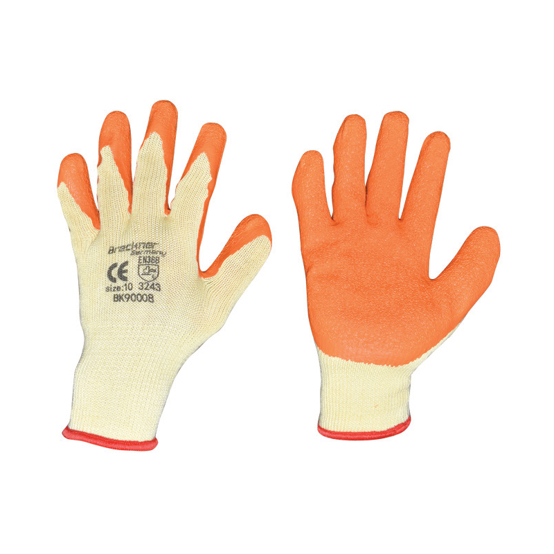 Manusi de lucru din bumbac latex galben-portocaliu marimea 10 Breckner Germany