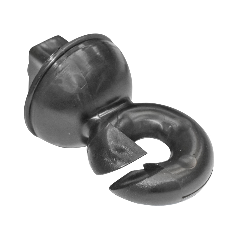 Izolator inelar negru pentru stalp metalic 59x33mm gard electric Breckner Germany – imagine 3