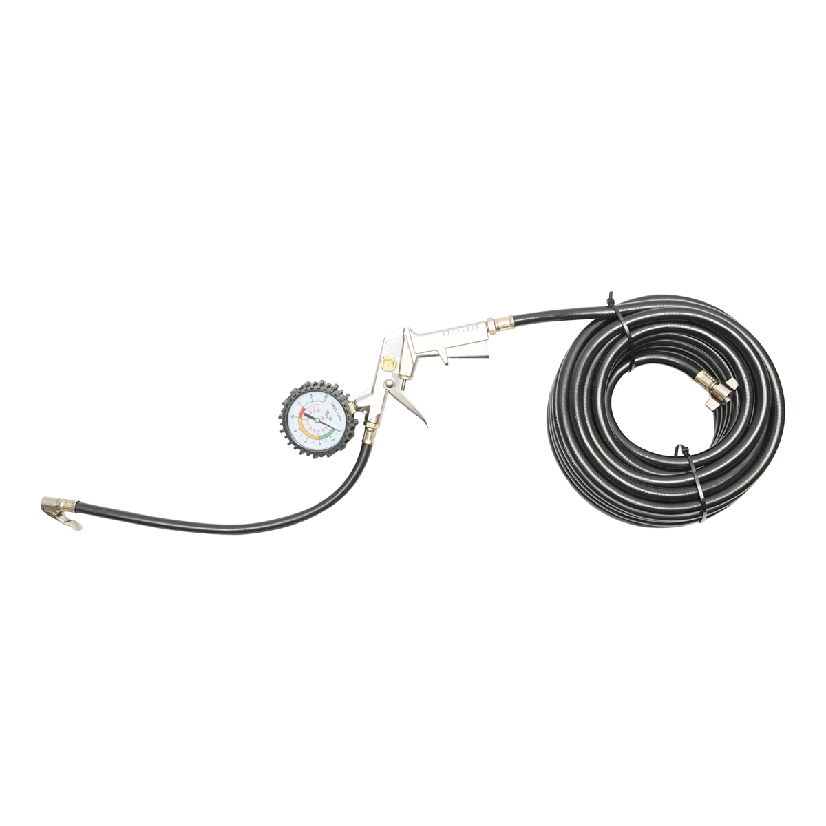 Furtun pentru umflat roti 13m cu pistol si manometru exterior fi 10.5mm