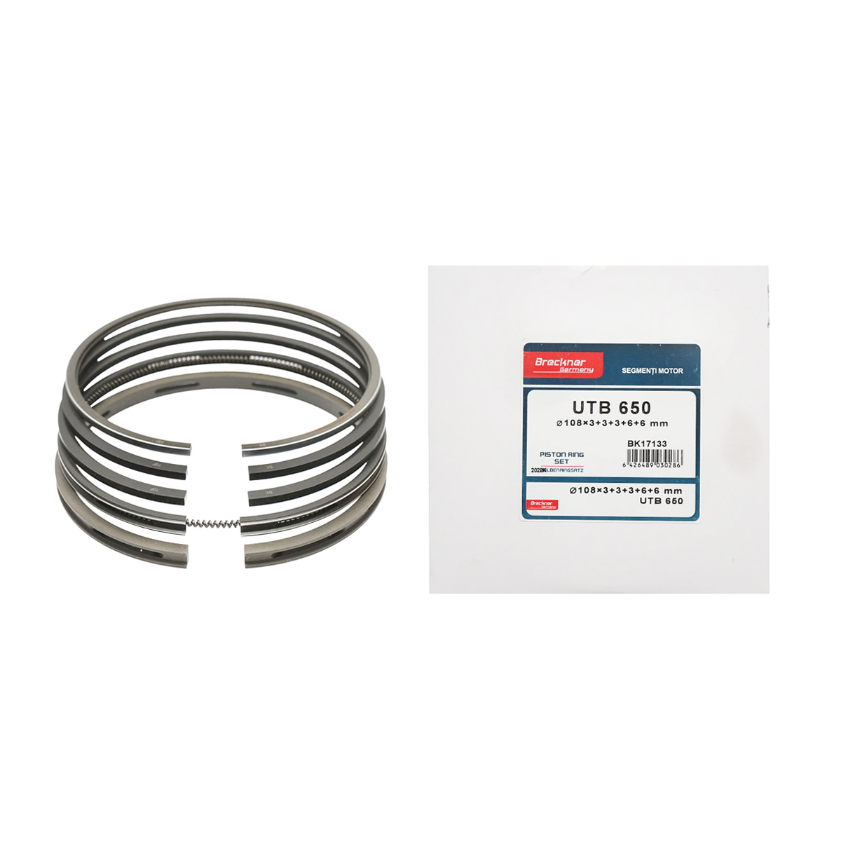 Segmenti motor UTB U-650 fi 108x3+3+3+6+6mm Pentru 1 piston, 110.03.030, Breckner Germany