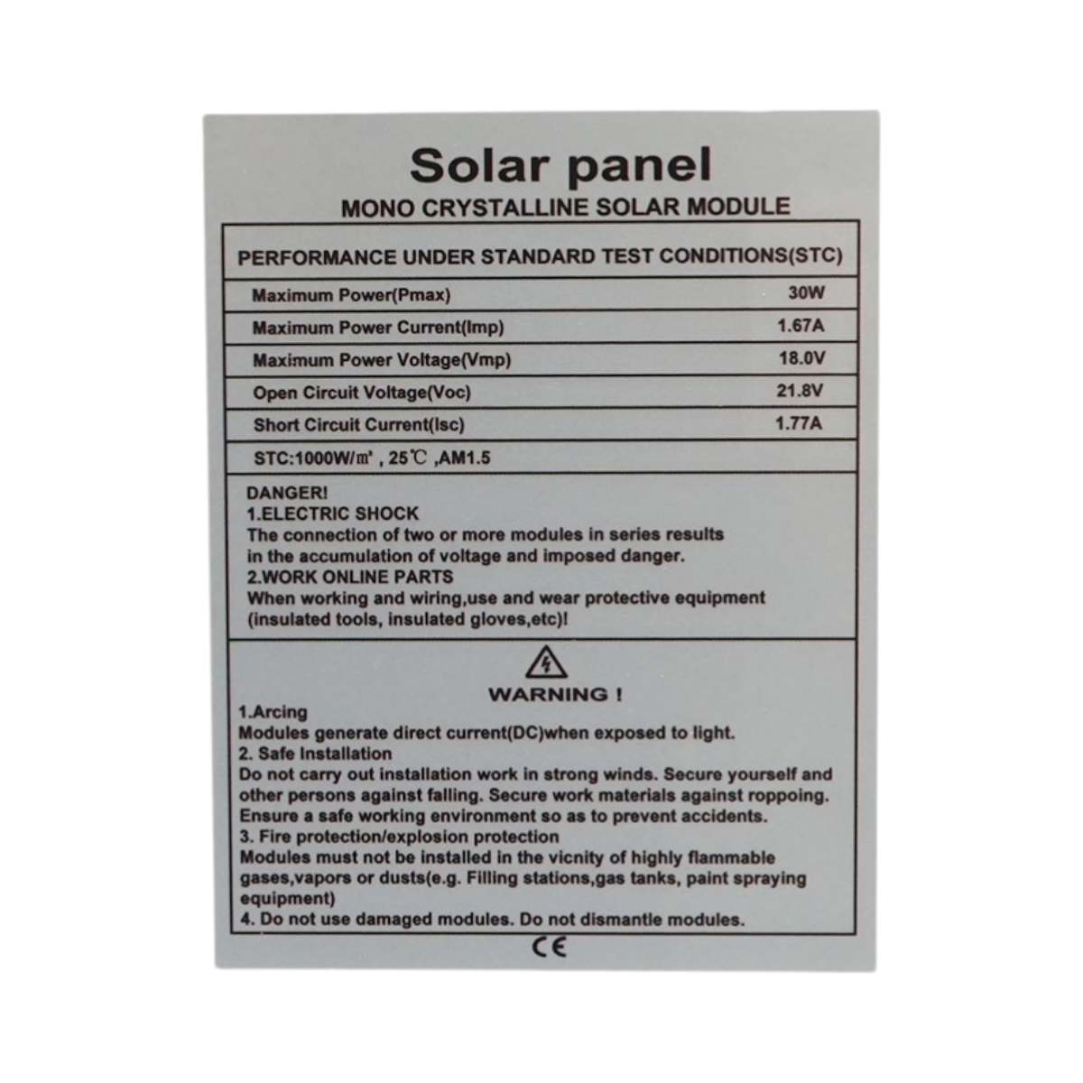 Panou solar 30W fotovoltaic monocristalin 420x405x25mm Breckner Germany – imagine 6