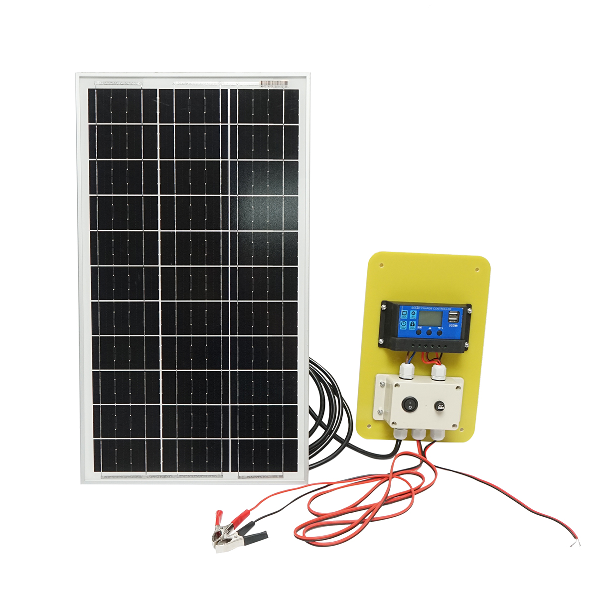 Panou solar 30W fotovoltaic monocristalin 560x345x25mm cu regulator 12-24V/10Ah, 2x USB si cablu 2m pentru baterie Breckner Germany