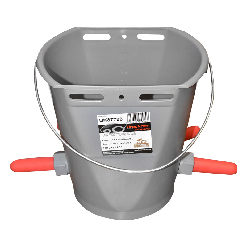 Galeata 8L cu 5 suzete pentru alaptat vitei adapatoare Breckner Germany – imagine 3