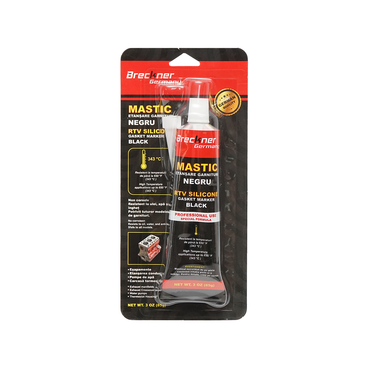 545 - Silicon etansare garnituri negru 85g pentru temperaturi inalte 343 grade Silicon etansare garnituri negru 85g pentru temperaturi inalte 343 grade