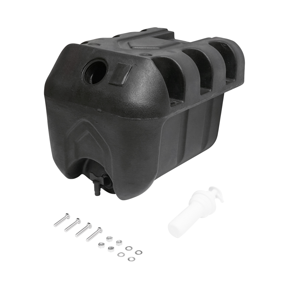 Rezervor apa 30L cu robinet si dozator de sapun 250ml. plastic negru 332x420x331 mm