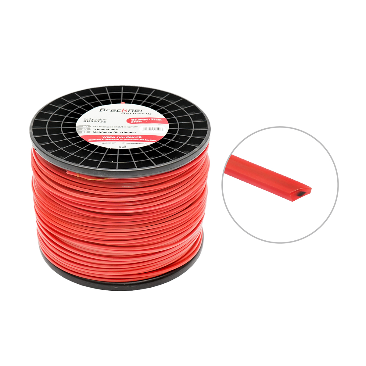 Fir patrat pentru motocoasa, 3 mm x 232 m Breckner Germany