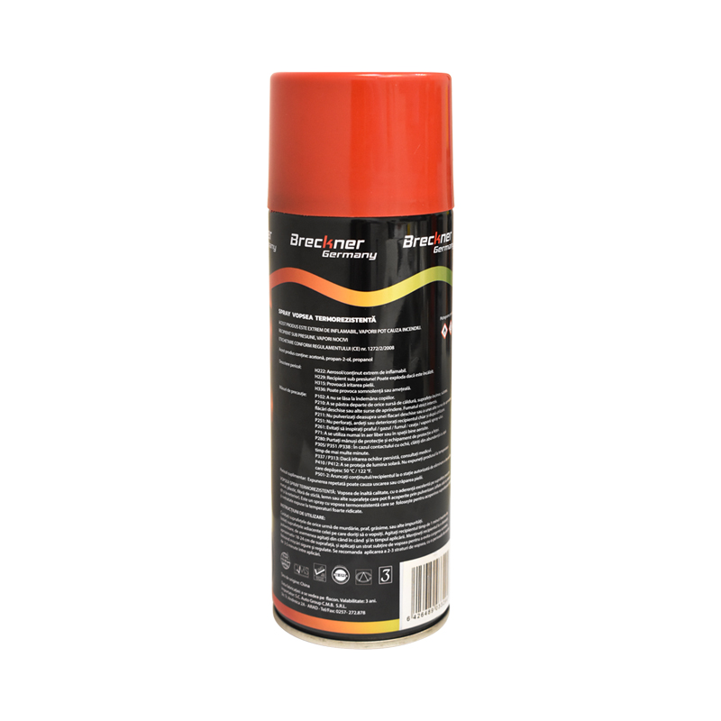 Spray vopsea acrilic termorezistent la 400 grade rosu 450ml Breckner Germany – imagine 2