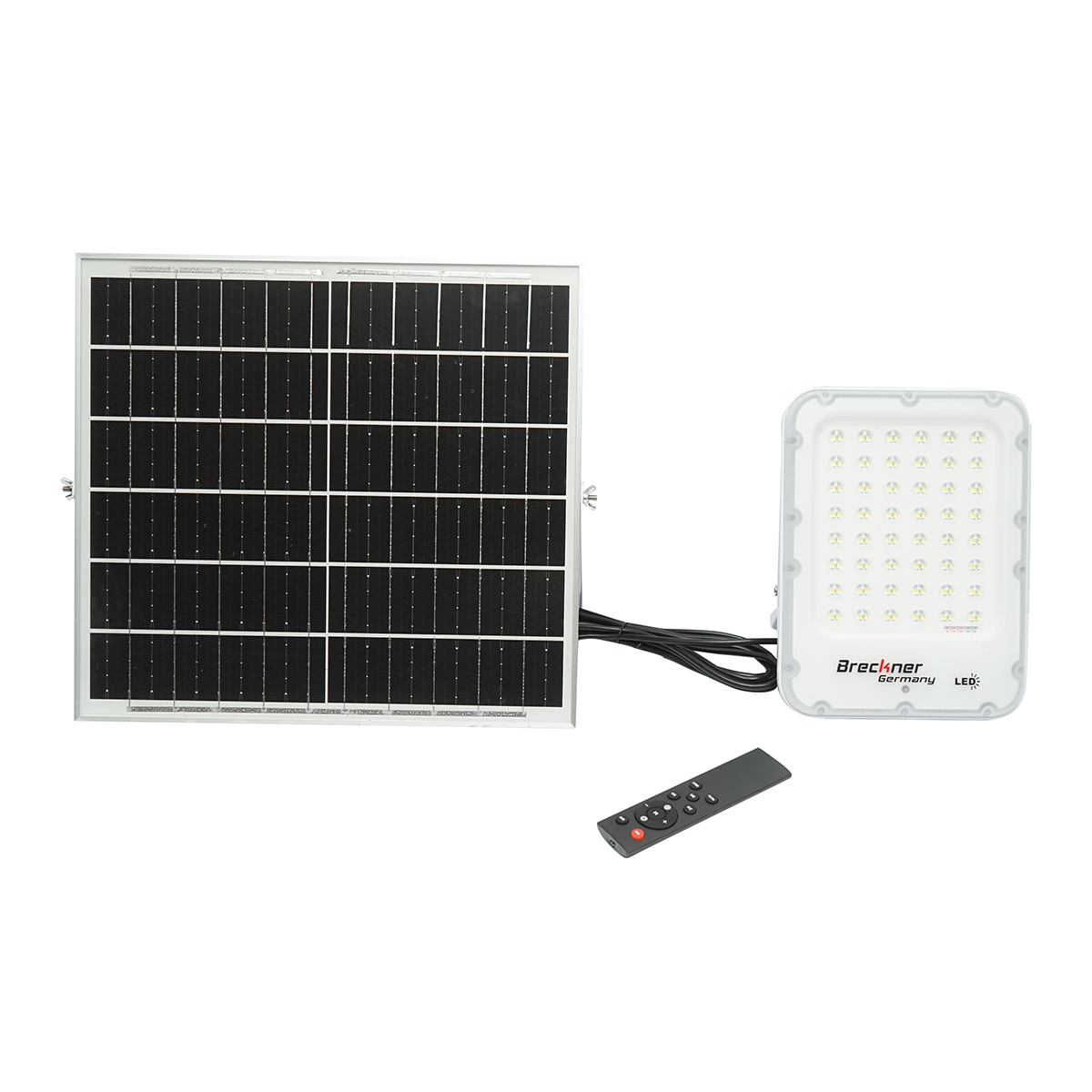 Proiector LED 150W cu panou solar monocristalin 25W, telecomanda si acumulator inclus Breckner Germany Proiector LED 150W cu panou solar monocristalin 25W, telecomanda si acumulator inclus Breckner Germany