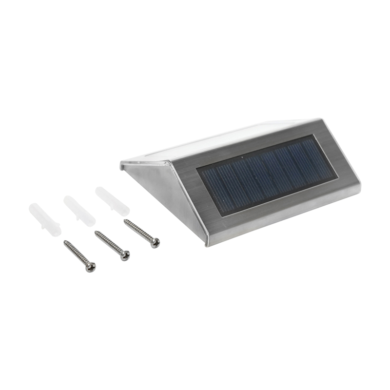 Lampa LED 3x0,06W pentru scari si gard cu panou solar 4W, baterie 3.2V si carcasa inox satinat Breckner Germany