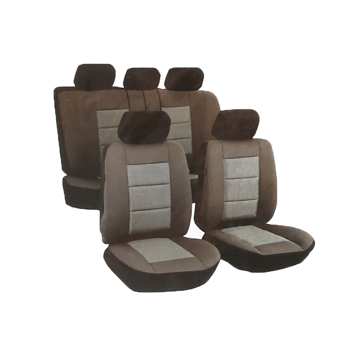 682 - Set huse scaune universale gri negru Set huse scaune universale gri negru