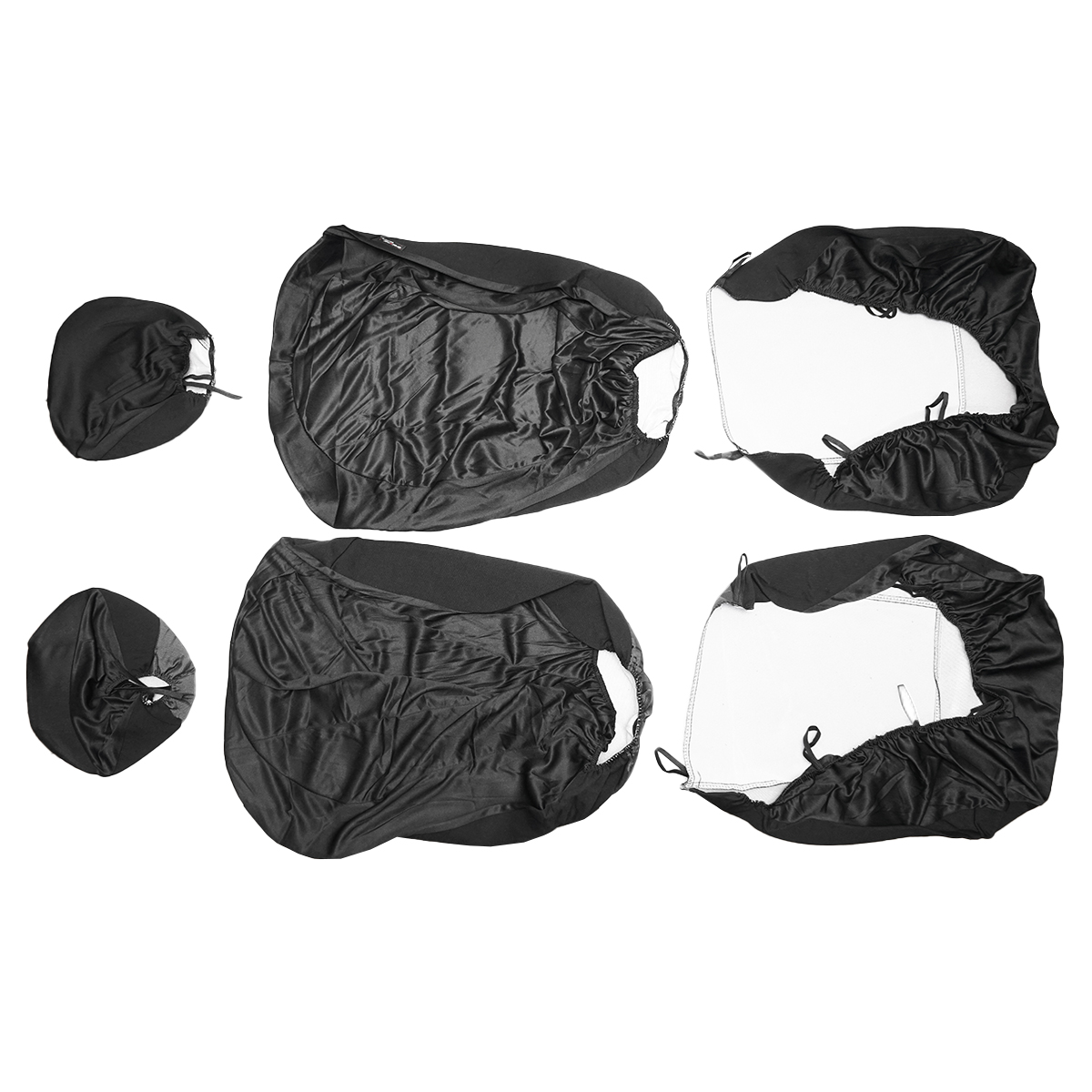 Set huse scaune universale gri negru – imagine 4