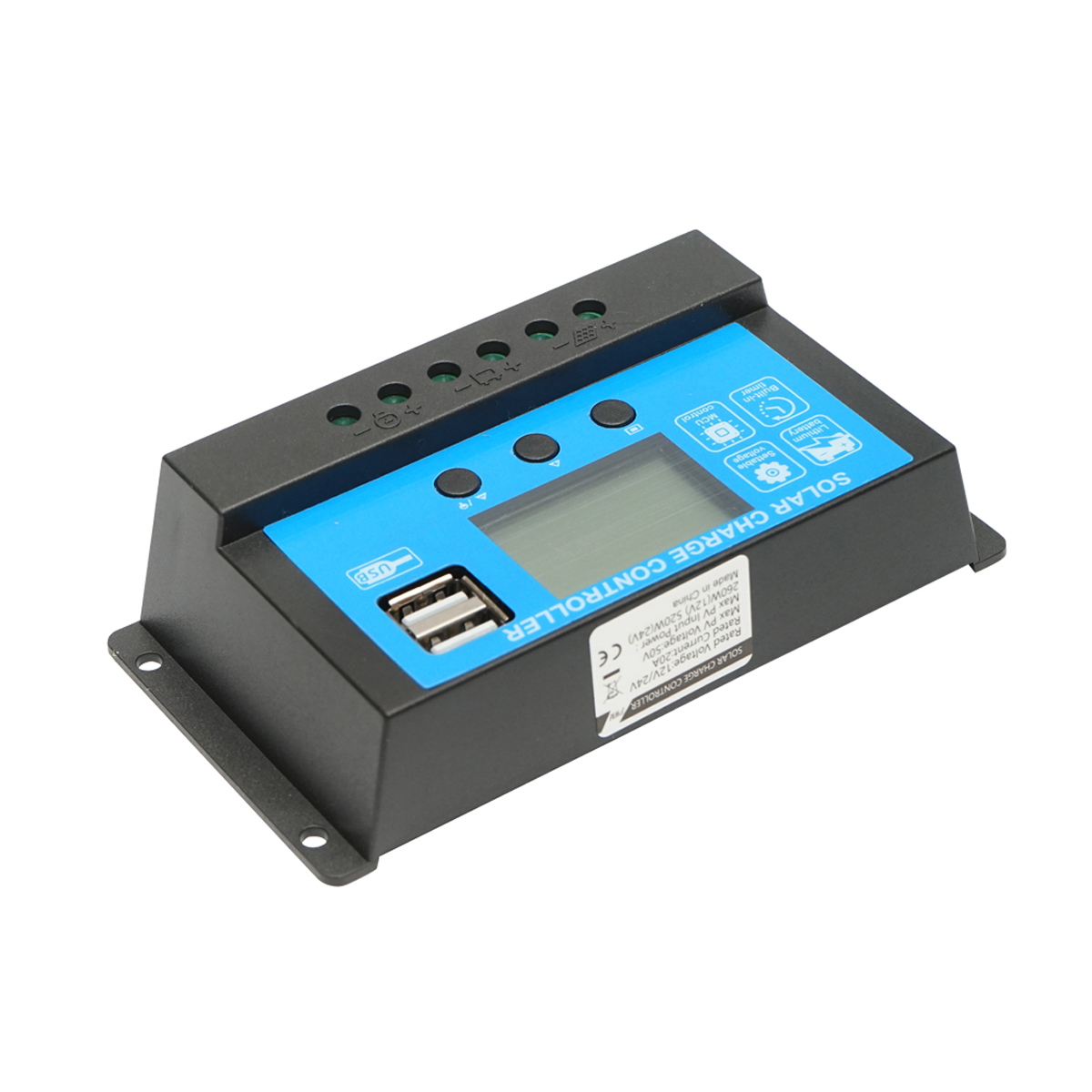 Regulator tensiune pentru panou solar 20A 12V/24V port USB 5V/2A Breckner Germany – imagine 3