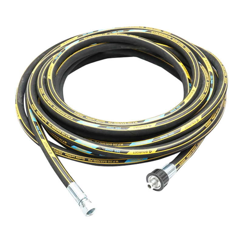 Rola 10m furtun spalatorie DN8 2SN cu mufa 22x1,5mm si armatura 3/8 la capete