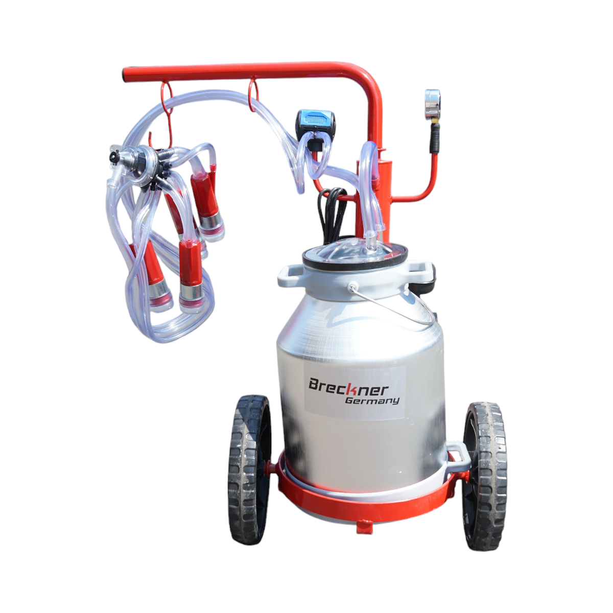 Aparat de muls vaci 1 post bidon 30L aluminiu cu vid in cadru(vacuum) Breckner Germany Aparat de muls vaci 1 post bidon 30L aluminiu cu vid in cadru(vacuum) Breckner Germany