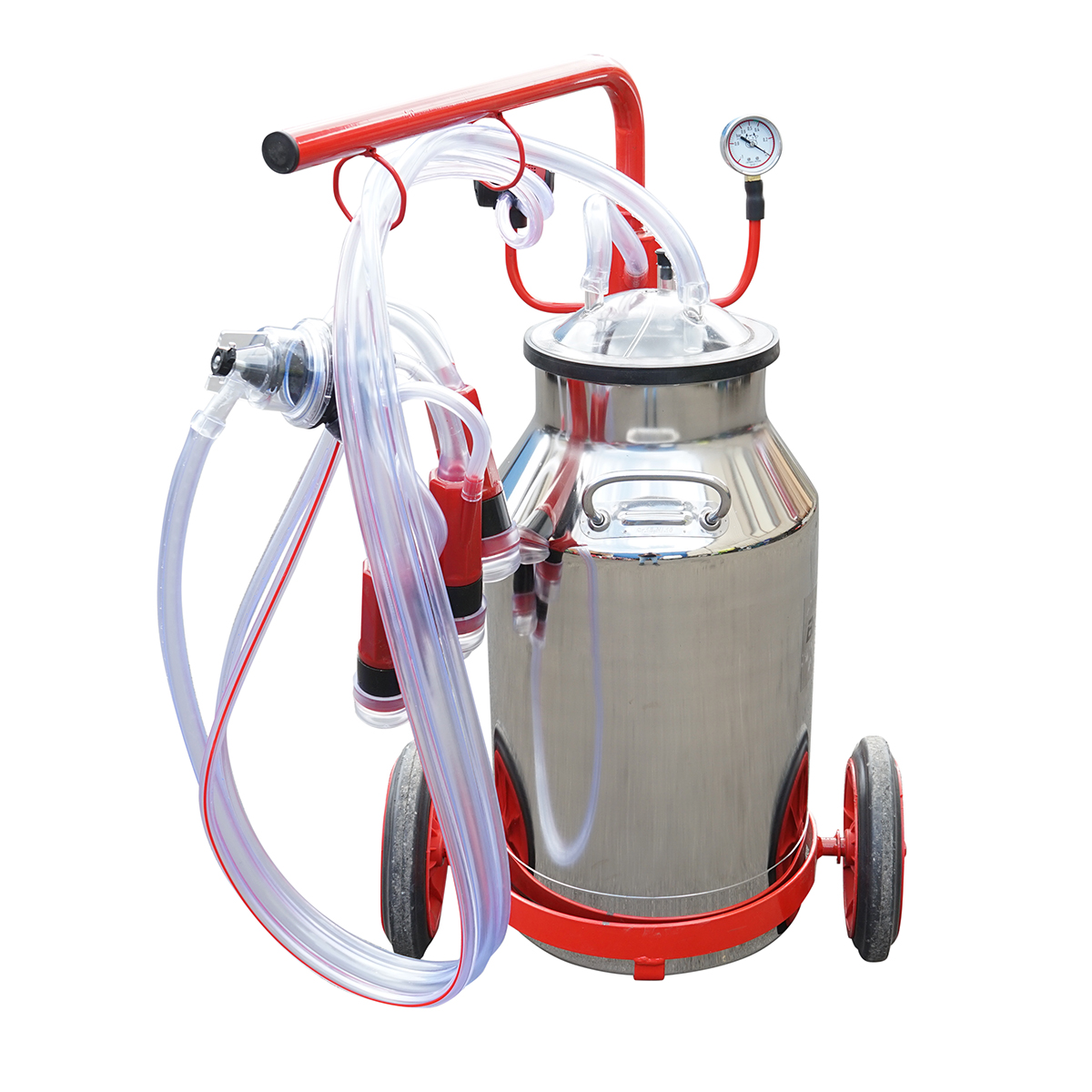 Aparat de muls vaci 1 post bidon 40L inox cu vid in cadru(vacuum) Breckner Germany – imagine 3