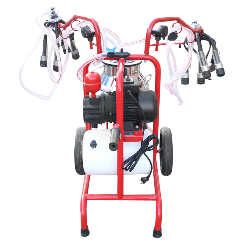 Aparat de muls vaci 2 posturi bidon 40L inox cu butelie, vacuum rezervor Breckner Germany – imagine 3