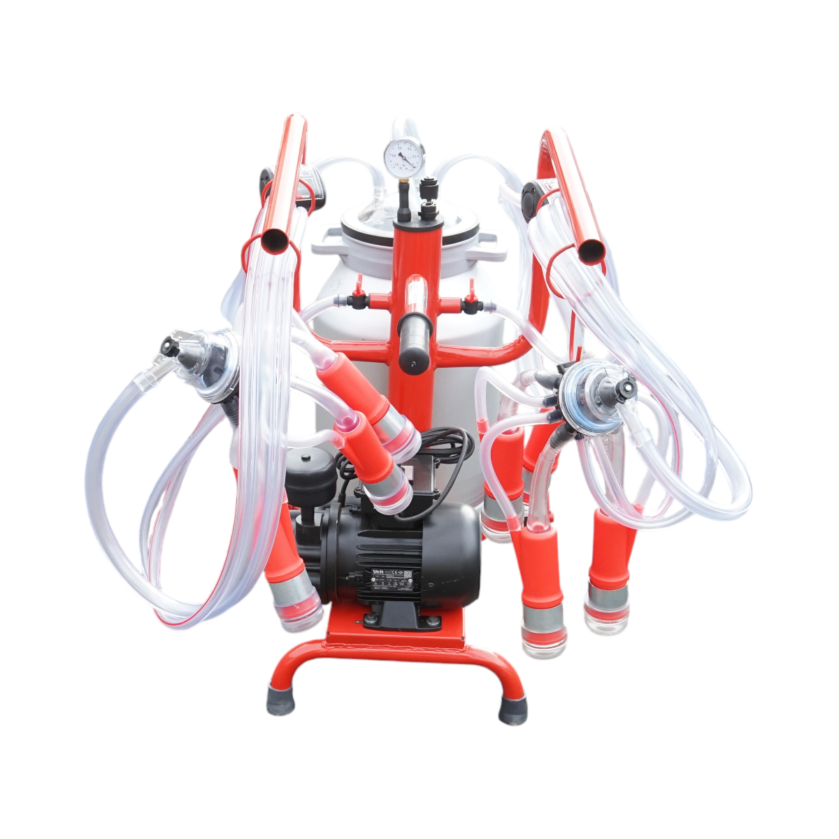Aparat de muls vaci 2 posturi bidon 40L aluminiu cu vid in cadru(vacuum)  Breckner Germany – imagine 3