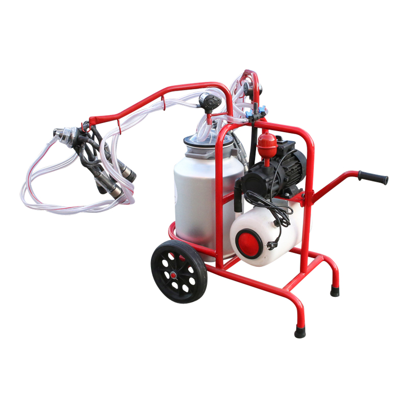 Aparat de muls vaci 2 posturi bidon 40L aluminiu cu butelie, vacuum rezervor Breckner Germany – imagine 4