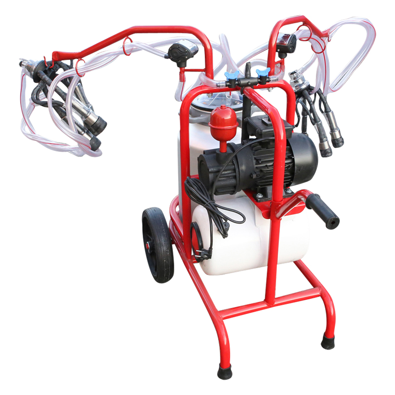 Aparat de muls vaci 2 posturi bidon 40L aluminiu cu butelie, vacuum rezervor Breckner Germany – imagine 5