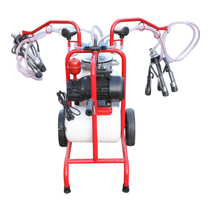 Aparat de muls vaci 2 posturi bidon 40L aluminiu cu butelie, vacuum rezervor Breckner Germany – imagine 6