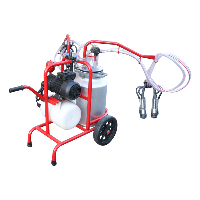 Aparat de muls vaci 2 posturi bidon 40L aluminiu cu butelie, vacuum rezervor Breckner Germany – imagine 7