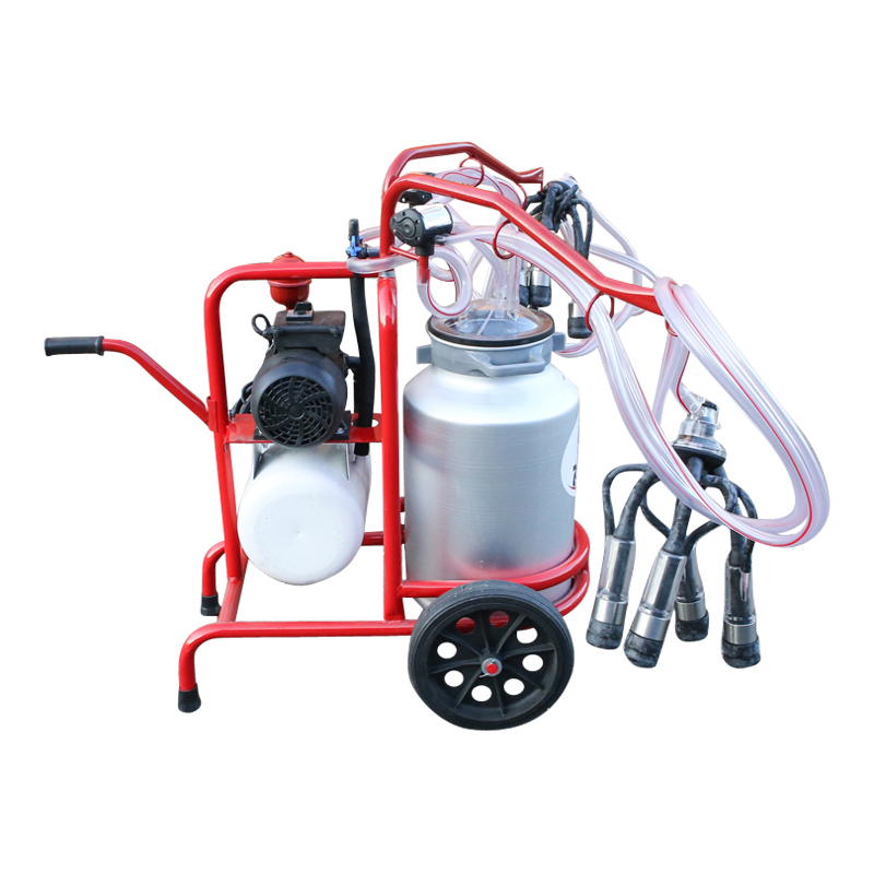 Aparat de muls vaci 2 posturi bidon 40L aluminiu cu butelie, vacuum rezervor Breckner Germany – imagine 8