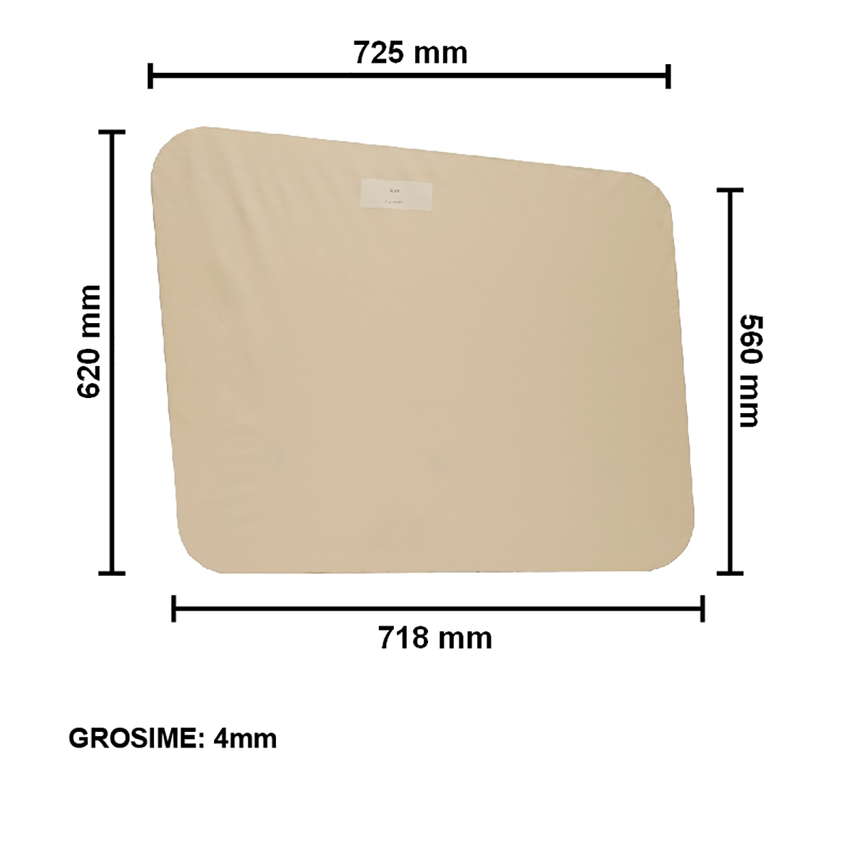 Geam 718x620mm luneta jos cabina patrata tip vechi UTB U-445