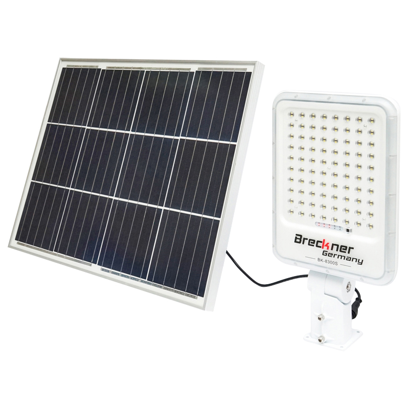 Proiector LED 30W cu panou solar si  baterie 3,2V/40Ah si suport articulat Breckner Germany