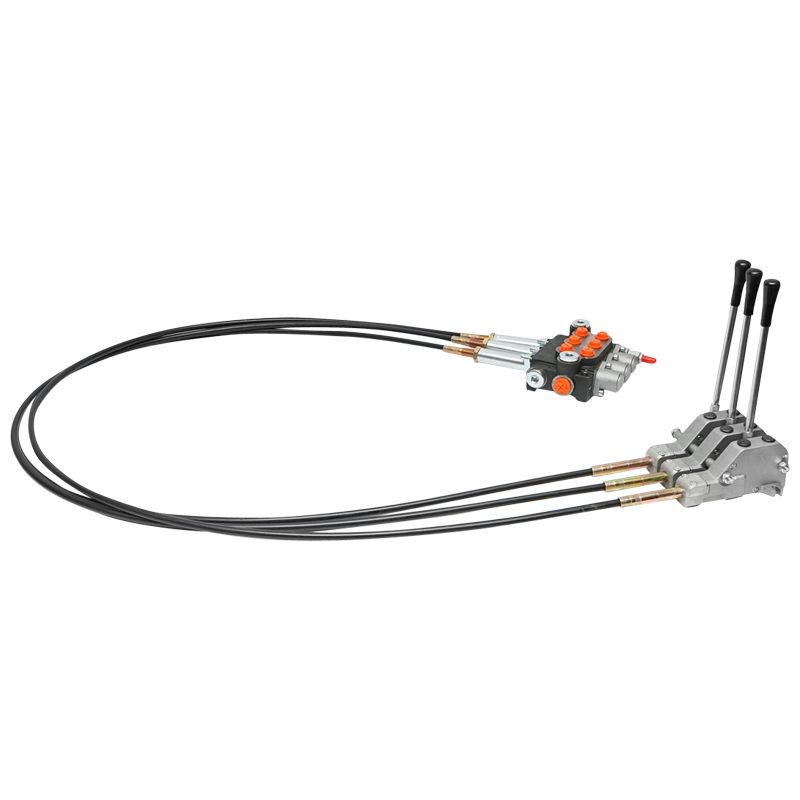 Distribuitor hidraulic cu 3 manete, lungime cablu 2m presiune 250 bar debit 40L/min Breckner Germany – imagine 2