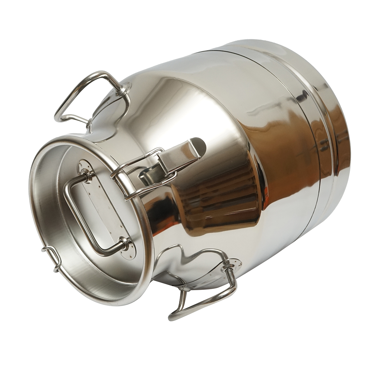 Bidon de inox pentru lapte cu capac 20L aparat de muls vaci Breckner Germany – imagine 2