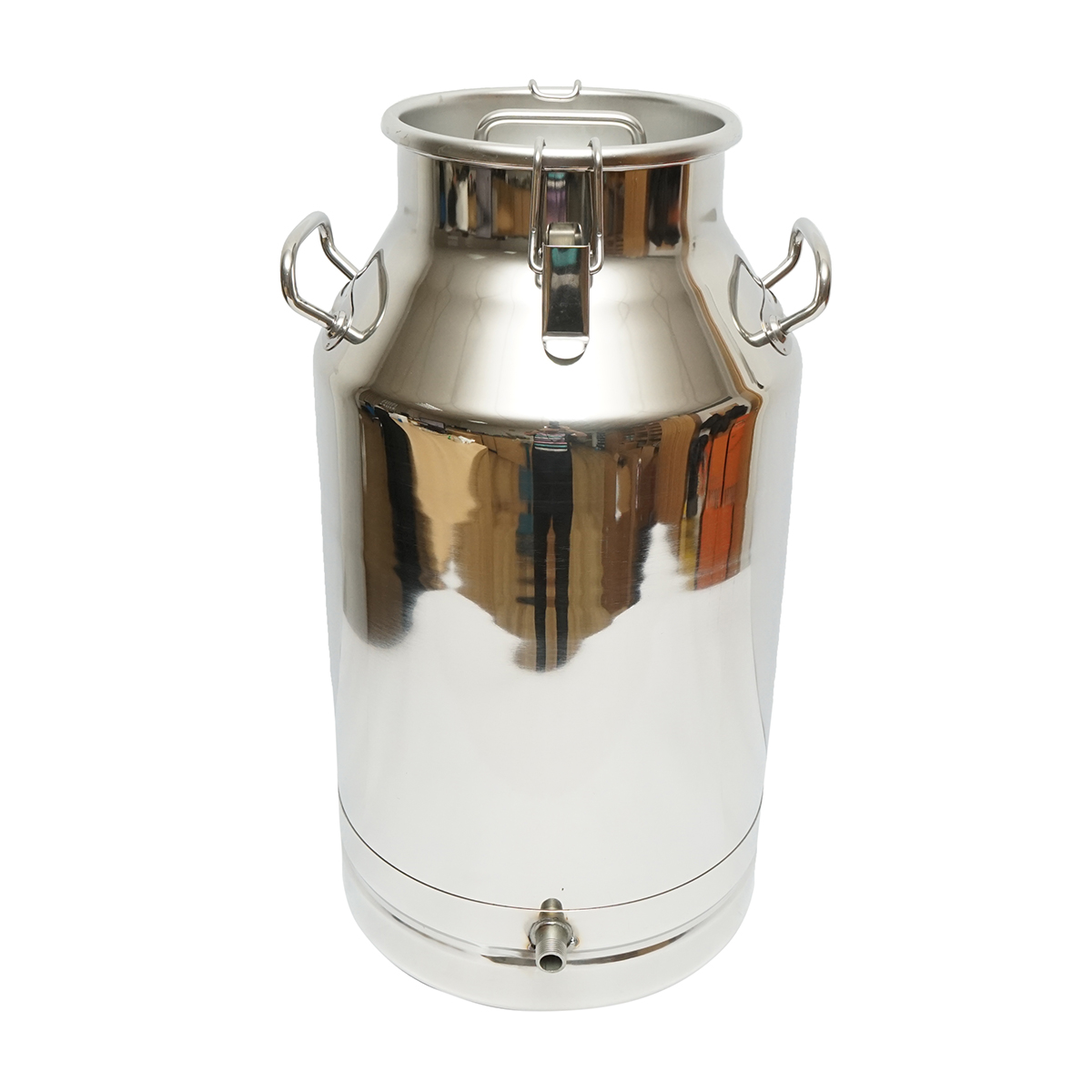 Bidon de inox pentru lapte cu capac 40L cu robinet aparat de muls vaci Breckner Germany