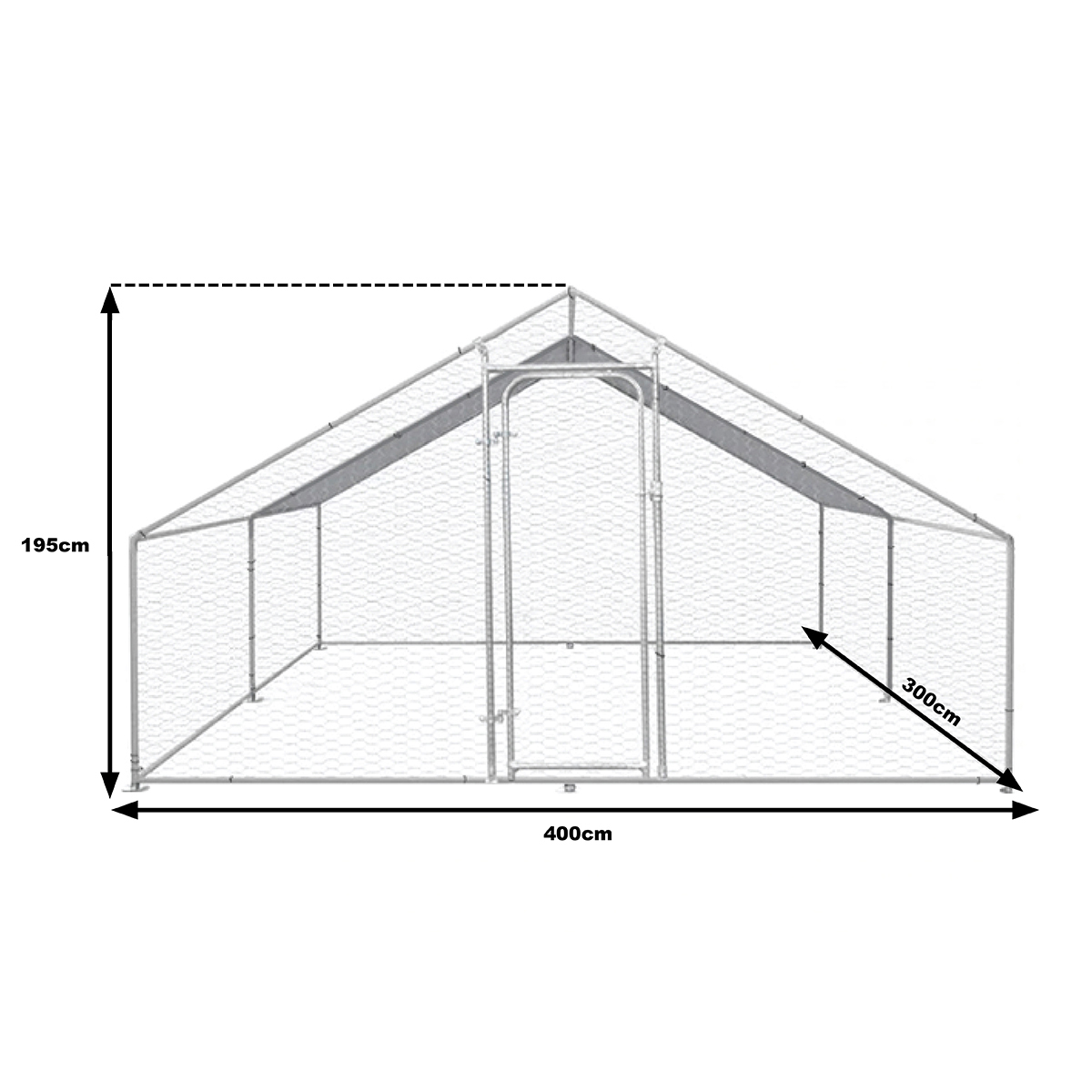 Cotet exterior din otel galvanizat pentru pasari 400x300x195cm – imagine 2