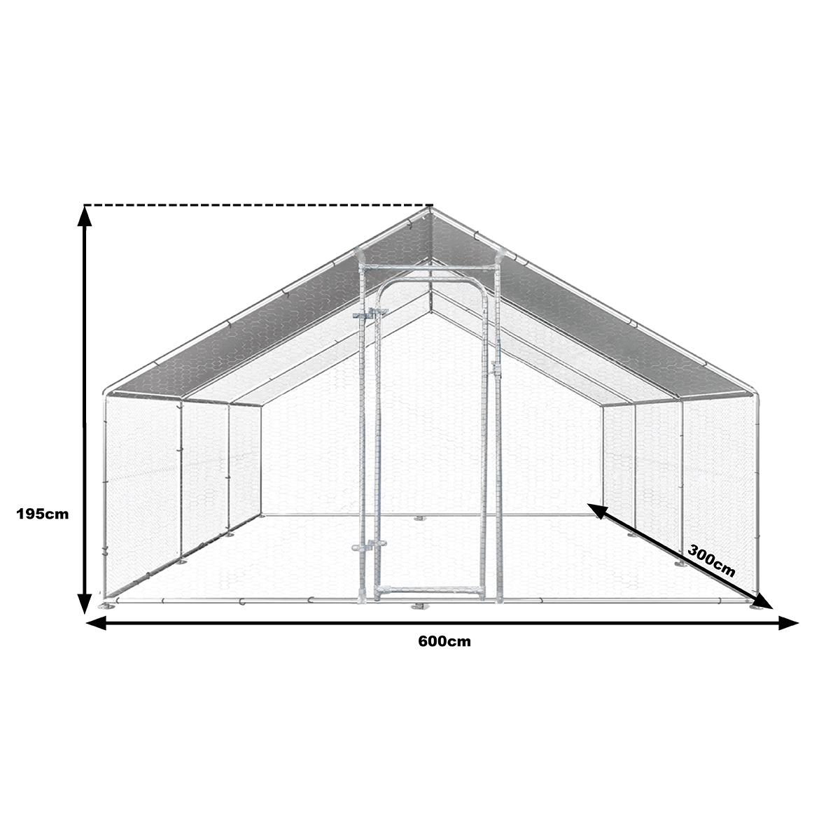 Cotet exterior din otel galvanizat pentru pasari 600x300x195cm – imagine 2
