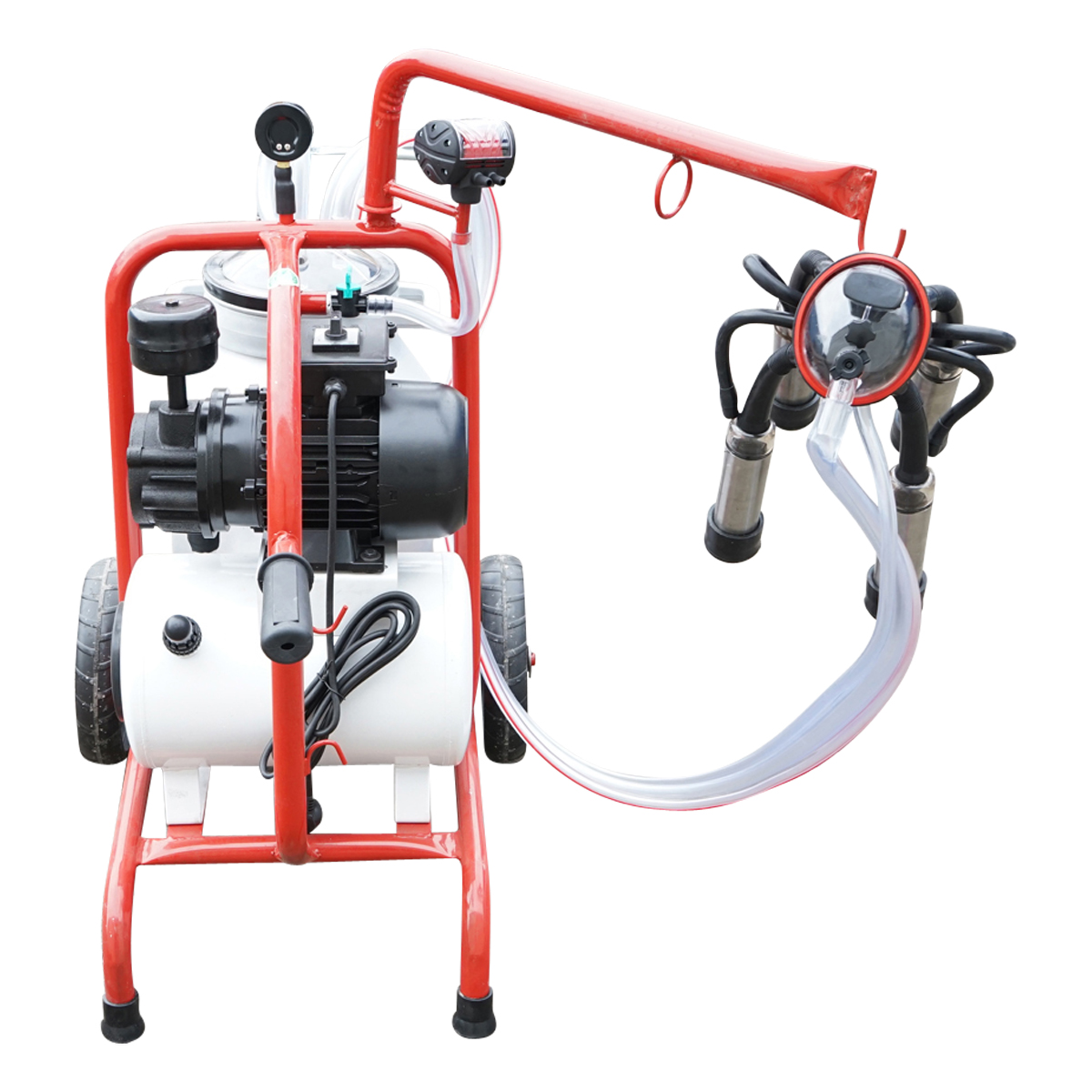 Aparat de muls vaci cu grup colector 160cc, sasiu vopsit electrostatic, bidon aluminiu 30L, 1 post Breckner Germany – imagine 2