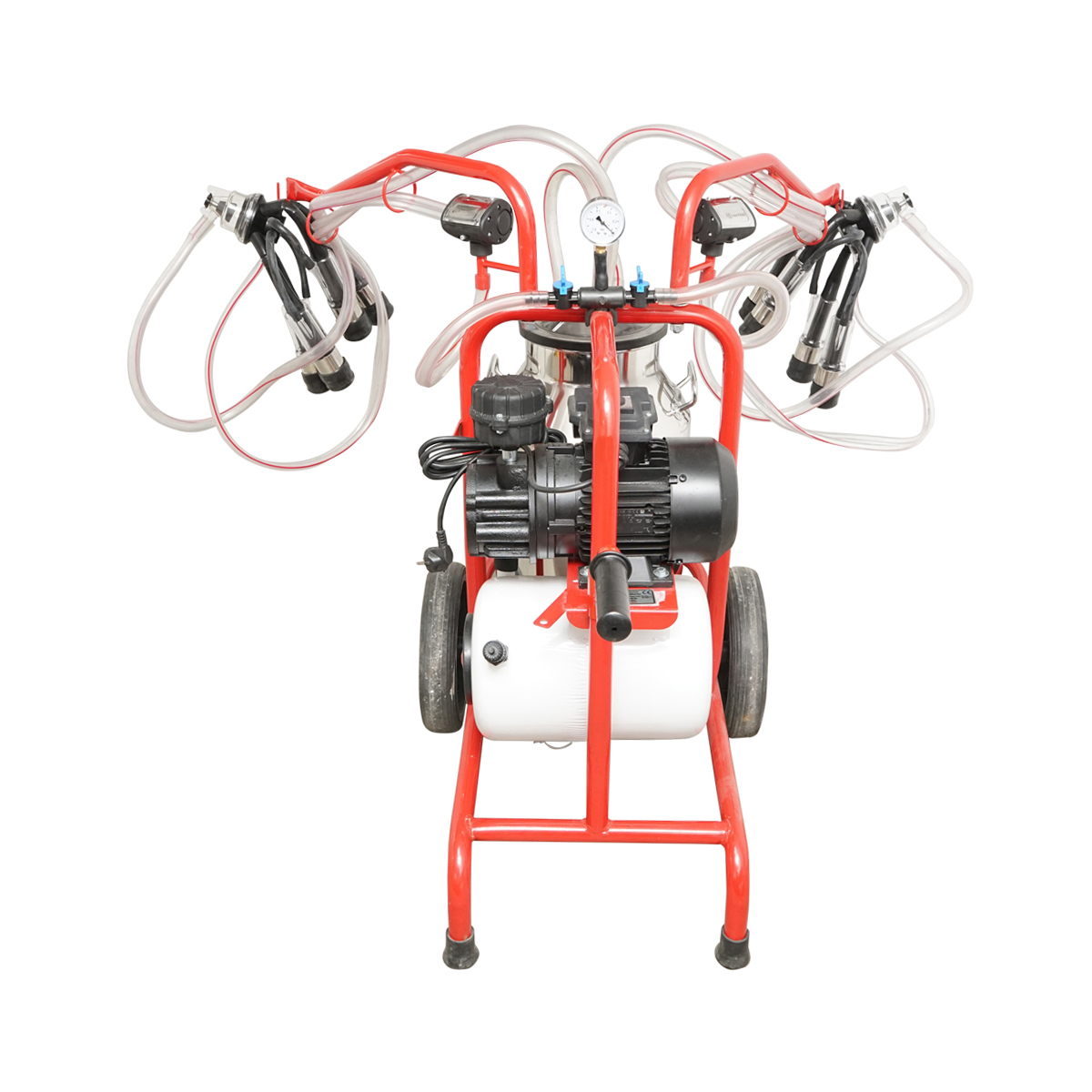Aparat de muls vaci cu grup colector 160cc, sasiu galvanizat, bidon inox 40L, 2 posturi Breckner Germany – imagine 3