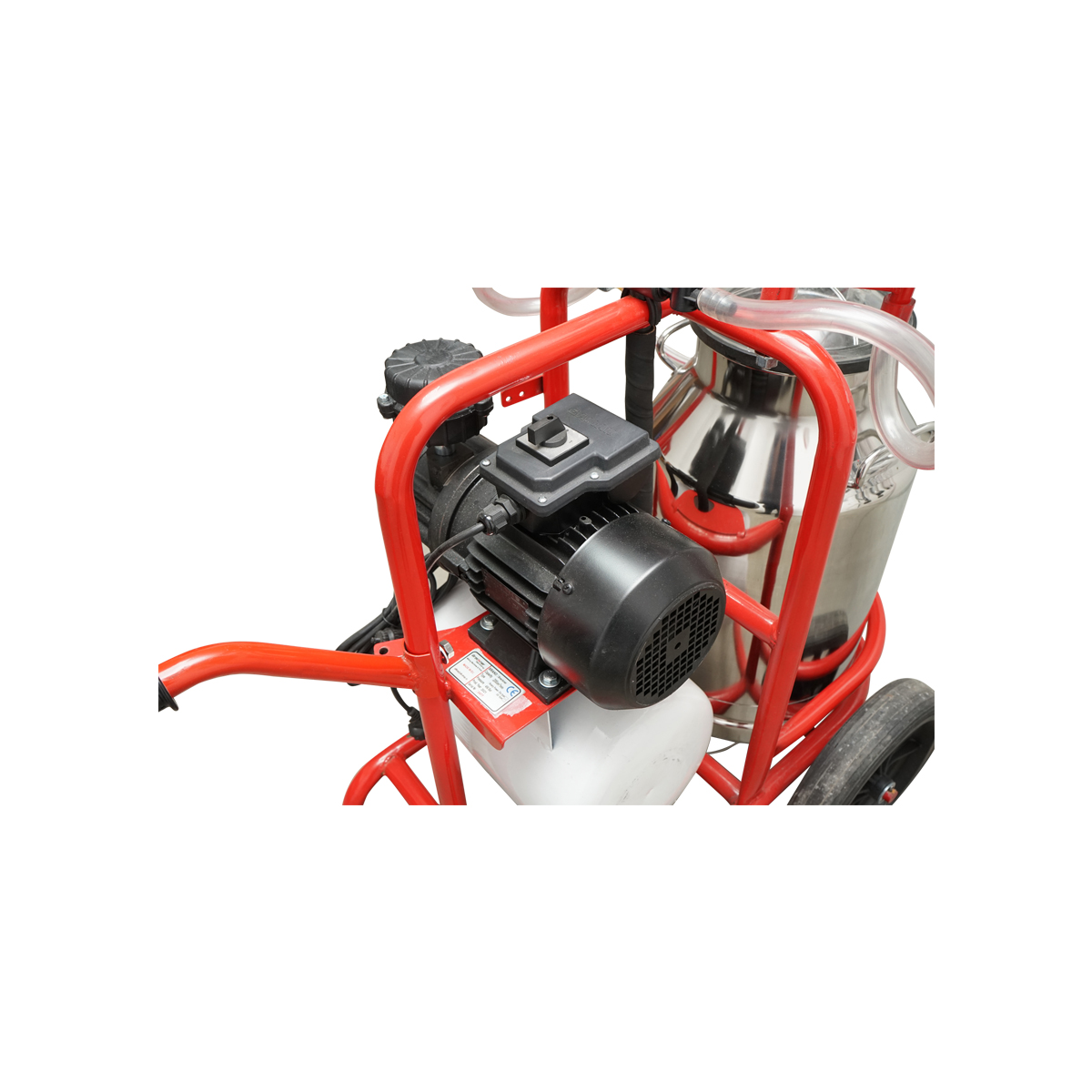 Aparat de muls vaci cu grup colector 160cc, sasiu galvanizat, bidon inox 40L, 2 posturi Breckner Germany – imagine 7
