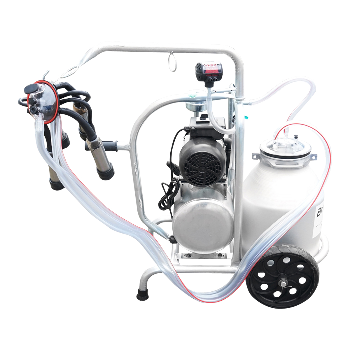 Aparat de muls vaci cu grup colector 160cc, sasiu galvanizat, bidon aluminiu 30L, 1 post Breckner Germany – imagine 2