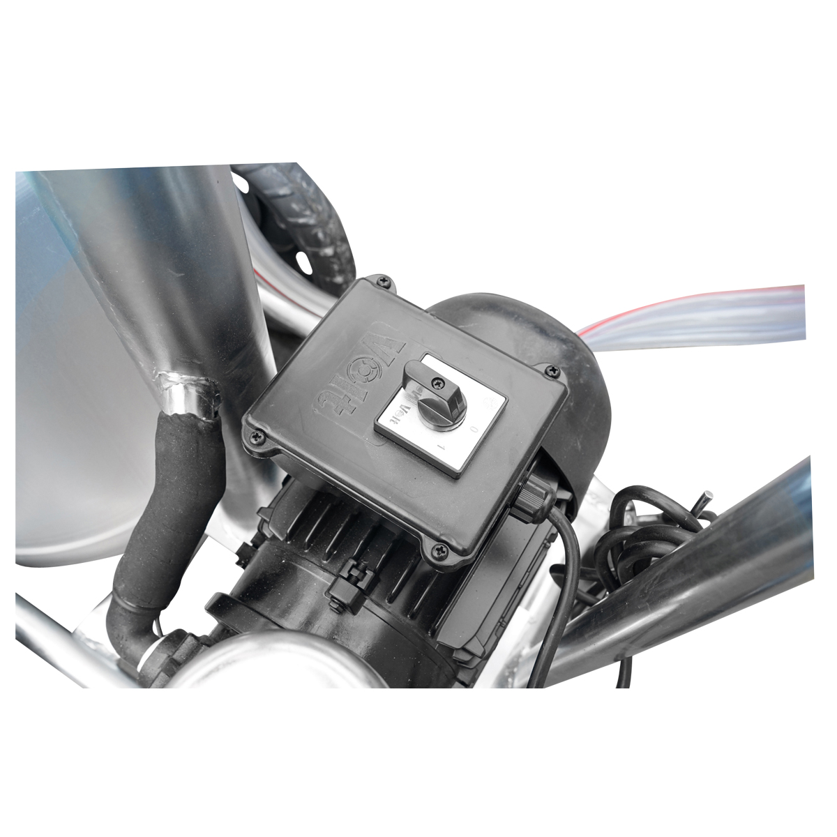 Aparat de muls vaci cu grup colector 160cc, sasiu galvanizat, bidon aluminiu 30L, 1 post, pahar inox Breckner Germany – imagine 9