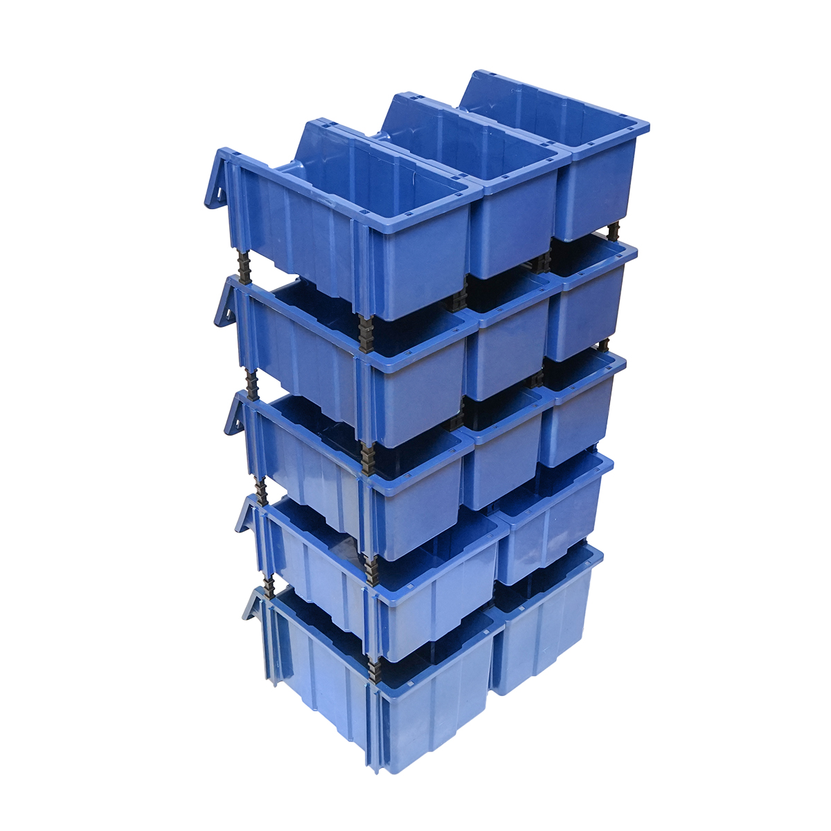 Stand cu 13 cutii pentru depozitare / organizare, cutie din plastic albastra, 510x400x1000mm – imagine 4