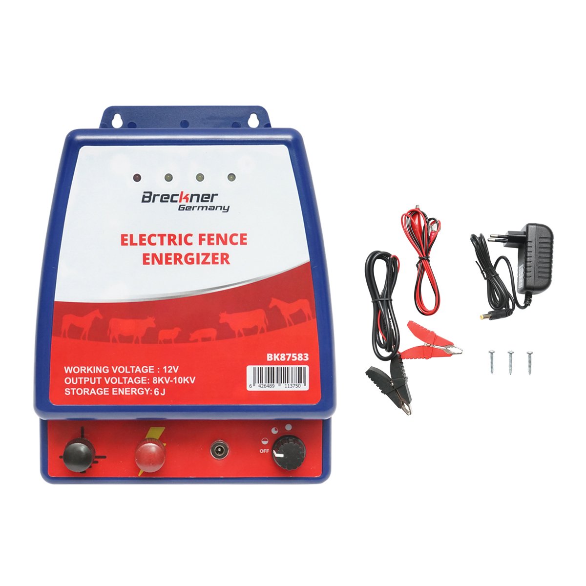 Aparat generator de impulsuri 6 Joule pentru gard electric 12V/220V Breckner Germany